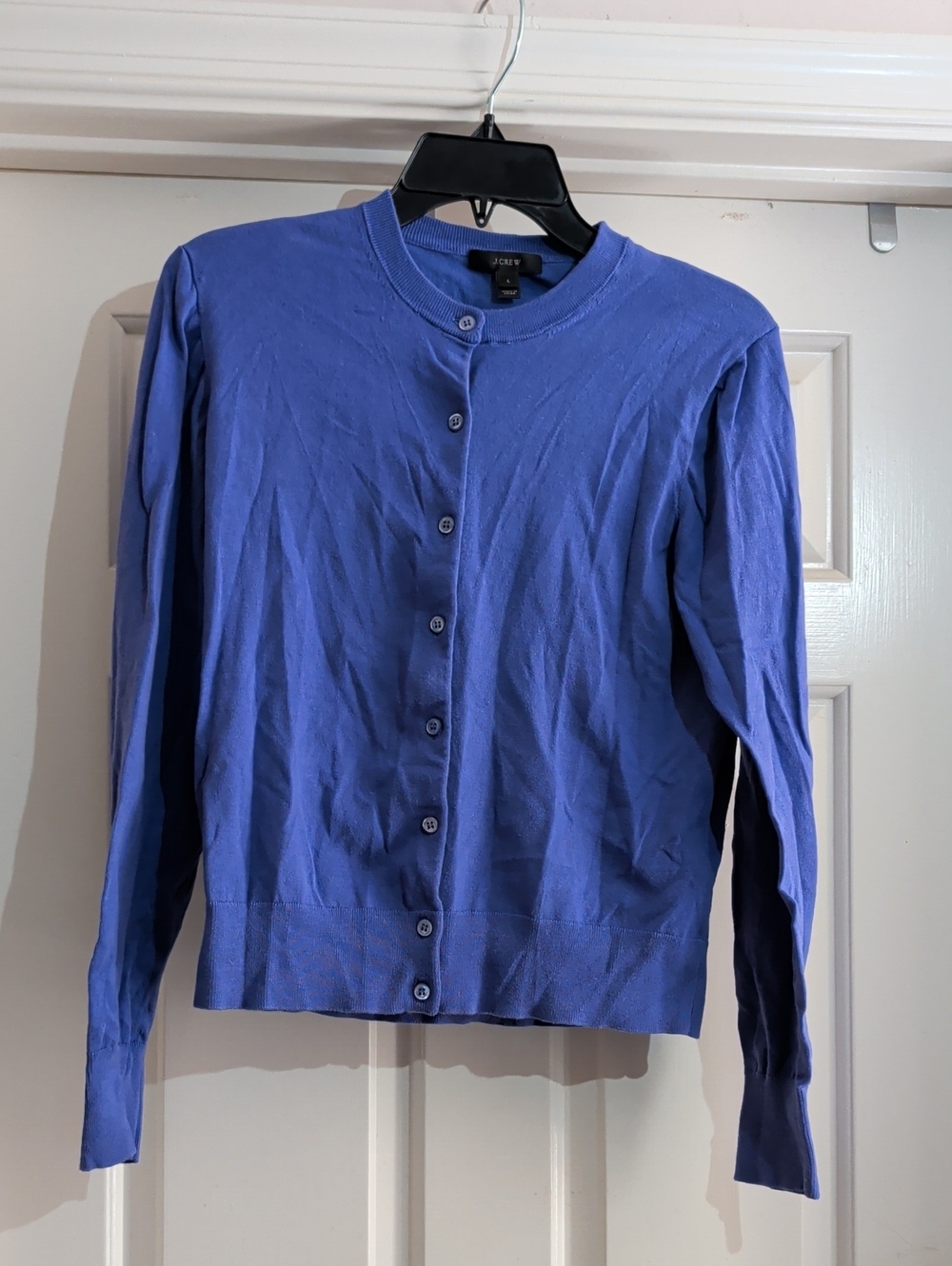 J. Crew Purple Crewneck Button-Up Cardigan